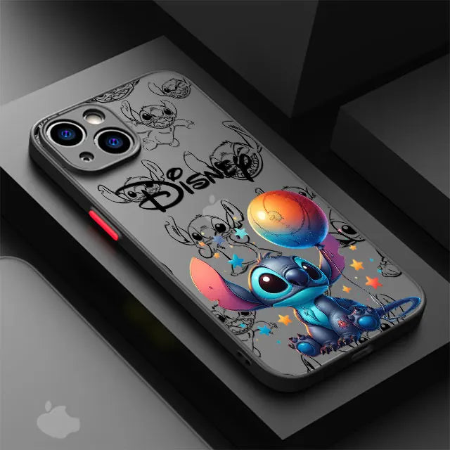 Shockproof Case For Apple iPhone 11 13 15 14 16 Pro Max 12 Mini 7 8 Plus XR X XS Matte Funda Phone Cover Cute Cartoon Stitch