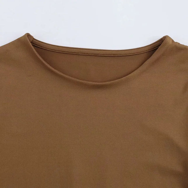 HXAO 2025 Brown Top Bodysuit Women Spring Body Sexy Women Long Sleeve Body Woman Black Spandex Bodysuit Resort Thongs Rave Oufit