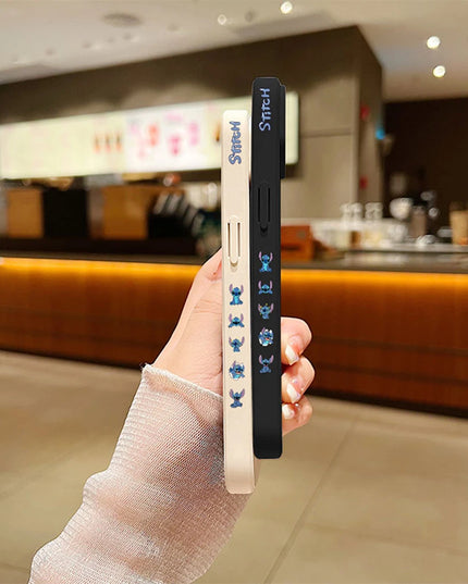 Disneys Super Cute Stitchs Couple Case For iPhone 16 15 14 13 12 11 Pro Max Mini X XR XSMAX 8 7 6S Plus Cover With Hand Strap