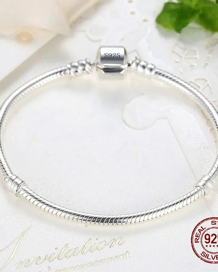 Handmade Original Fine Jewelry 925 Silver Charm Bracelet Soft Smooth Snake Bone Bracelets for Women