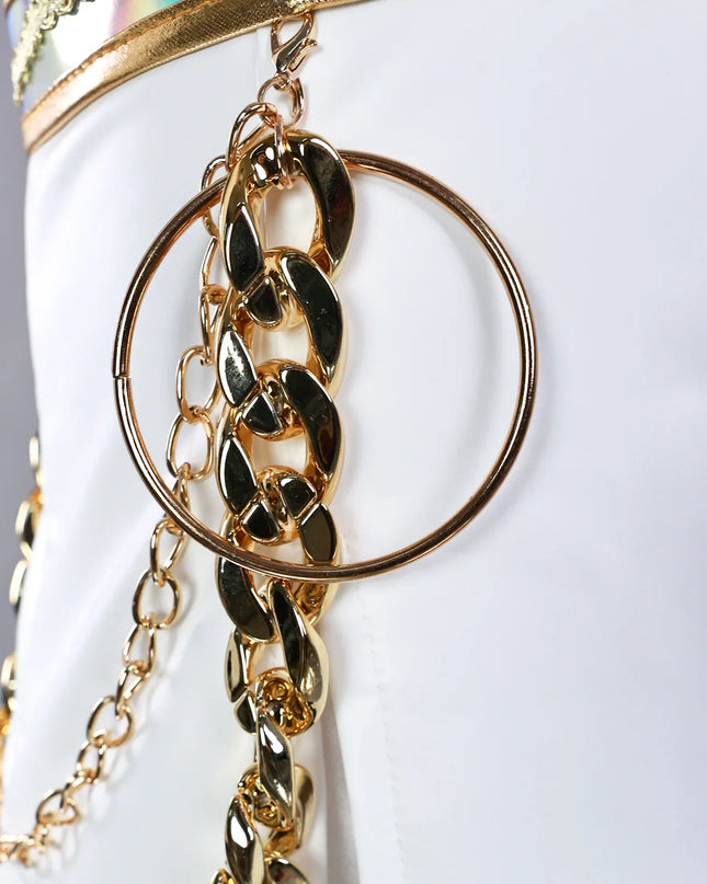 Anime Zoey Rumi Mira Cosplay Costume White PU Leather Uniform Role Play for Party Halloween Carnival Outfits