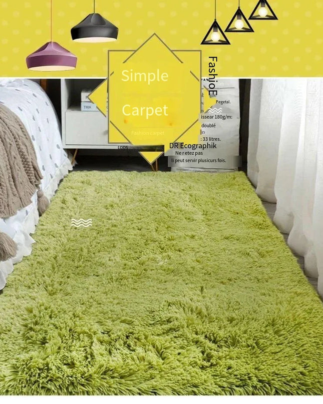 VIKAMA Silk wool Solid Colour Living Room Bedroom Bedside Sofa Soft Mat Home Light Luxury Non-slip Dirty Resistant Washable Rug