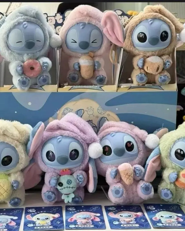 Stitch Eat Something Before Sleep Series Blind Box Plush Vinyl Toys Cute Doll Replica Mystery Box Bag Pendant Decor Gift