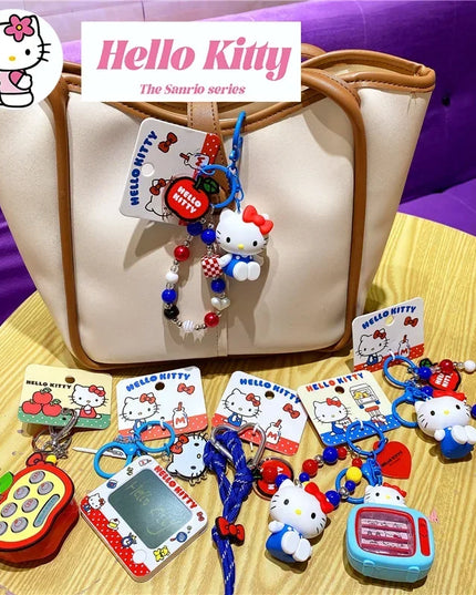New Hello Kitty Creative Keychain Backpack Pendant Car Interior Couple Accessories Cartoon Decoration Children's Birthday Gift