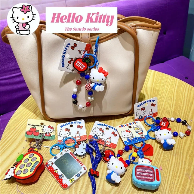 New Hello Kitty Creative Keychain Backpack Pendant Car Interior Couple Accessories Cartoon Decoration Children's Birthday Gift