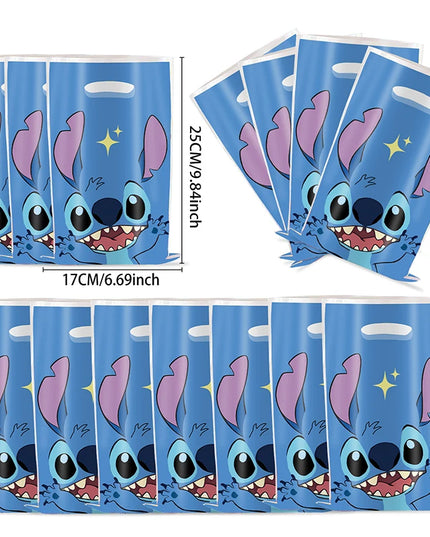 30pcs Blue Pink Stitch Party Gift Bags with Handles Lilo & Stitch Themed Party Favors Bags Baby Shower Kids Birthday Party Decor