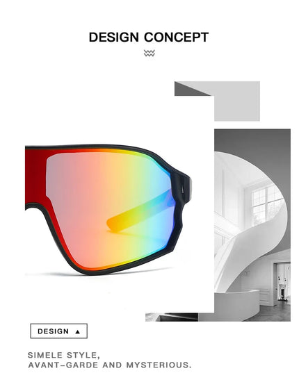 Outdoor cycling sunglasses bicycle windproof sunglasses dazzle color lens sunshade sports sunglasses