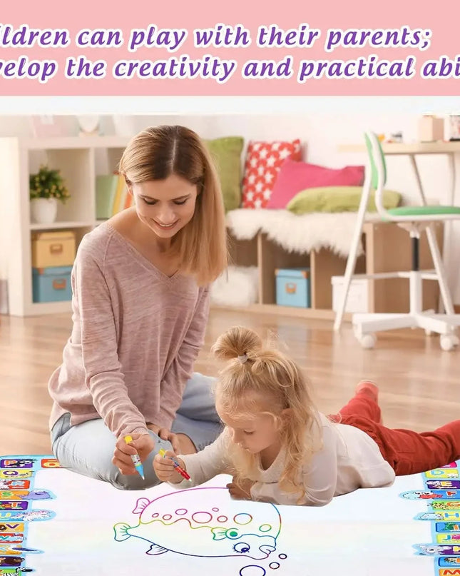 Magic Water Drawing Mat Reusable Doodle Painting Board with Pens Montessori Educational Toys for Kids Halloween Christmas Gift