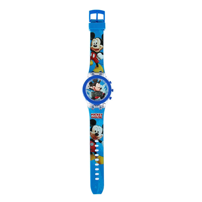 Flash Light Frozen Mickey Kids Watches For Girls Cartoon Spiderman Children Watch Boys School Student Digitel Clock Gifts