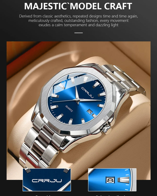 Watches for Men Classic with Date Business Dress Luxury Waterproof Luminous Mens Wrist Watch Analog Stainless Steel Men Watch