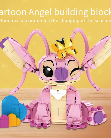 New Stitch Angel CP Building Blocks 2025 - Large Piece Cartoon Toys with Moving Ears Kids Assembly Gift for Boys Girls Birthday