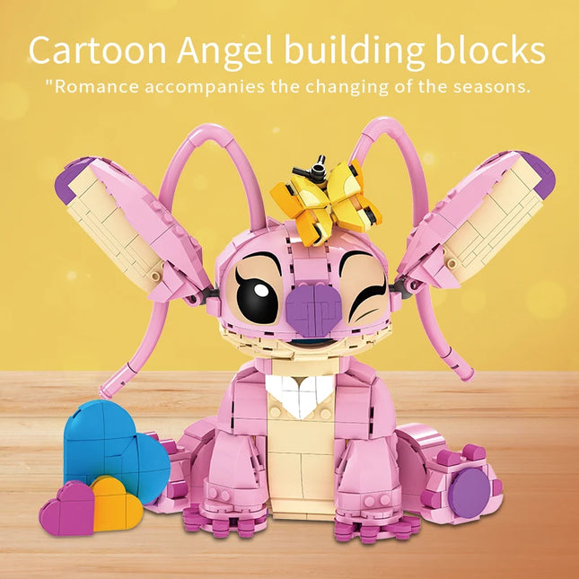 New Stitch Angel CP Building Blocks 2025 - Large Piece Cartoon Toys with Moving Ears Kids Assembly Gift for Boys Girls Birthday