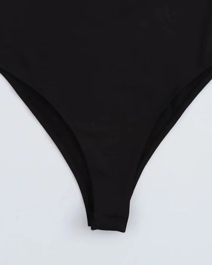 HXAO 2025 Bodysuit Women Body Sexy Women Black Brown Dark Brown Slimming Bodysuit Thong Long Sleeve Top Rave Basic Bodysuit 066