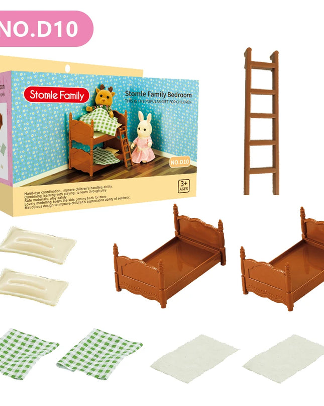 Toys Doll 1:12 Forest Family Montessori Kitchen Compatible Miniature Dollhouse Kitchen Accessories Furniture Pretend Play Gifts