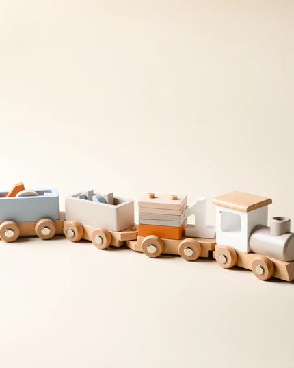 Montessori Toys Wooden Train Birthday Toy Baby Educational Toys Wooden Trolley Baby Learning Toys Number Of Wood Baby Toys Gifts