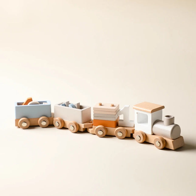 Montessori Toys Wooden Train Birthday Toy Baby Educational Toys Wooden Trolley Baby Learning Toys Number Of Wood Baby Toys Gifts