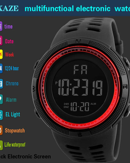 Electronic Watch For Mens Military Sports Watches Luminous Multifunction LED Digital Wristwatch for man kids Boy Student Teen