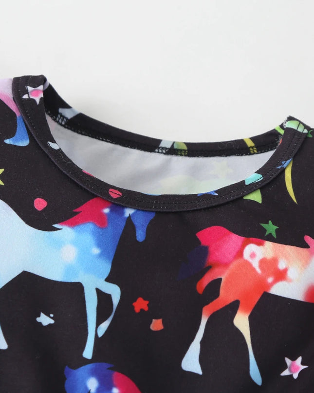 New Baby Girl Clothes Dress Casual Color Unicorn Dinosaur Lovely Korean Summer Cotton Clothing Children Kids Baby Girl Dresses