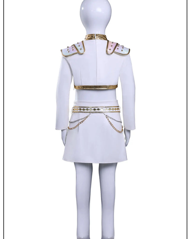 IN STOCK Rumi Mira Zoey White Leather Singing Suit Costume Set Halloween Carnival Role Play Party For Girls