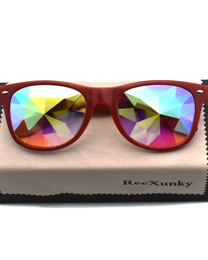 Classic Square Party Sunglasses Women Men Fashion EDM Light Diffraction Futuristic Rave Festival Sun Glasses Psychedelic Prism