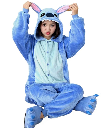 Kigurumi Stitch Cartoon Pajamas Onesies For Adults Women Men Animal Pyjamas Jumpsuits Christmas Halloween Cosplay Party Costumes