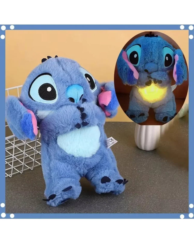 New Stitch Plush Doll Breath Child Peluche Lilo&Stitch Kawaii Soothes Toy Anime Baby Music Light Sleep Toys Model Kid Gift