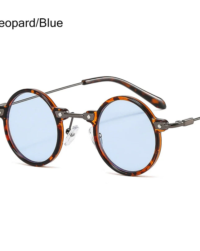 2022 Small Round Sunglasses Men Women Retro Punk Ocean Color Sun Glasses Gradient Clear Lens Eyewear Vintage Driving Glasses