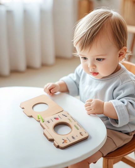 Montessori Wood Book Toys Educational Toys Outdoor Animals Plants Cognitive Puzzle Toys for Kids Wooden 0 12 Months Baby Toys
