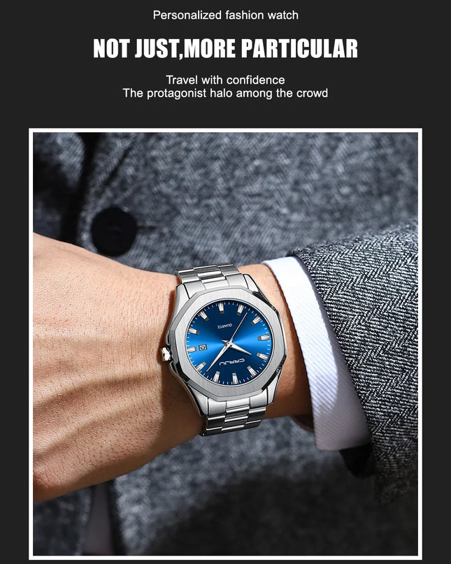 Watches for Men Classic with Date Business Dress Luxury Waterproof Luminous Mens Wrist Watch Analog Stainless Steel Men Watch