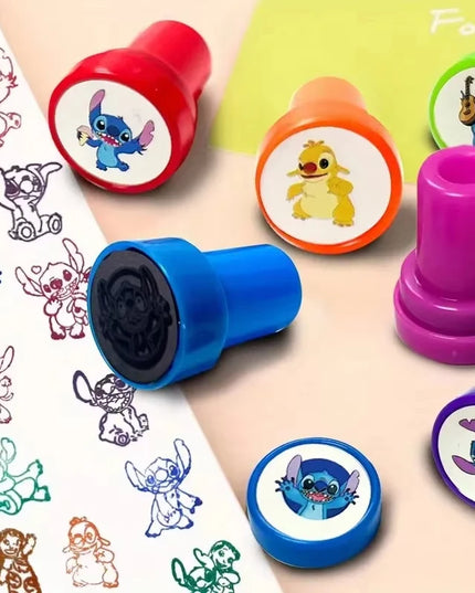12PCS Cartoon Lilo & Stitch Seal Gift Stitch Cartoon Pattern Seal Kindergarten Rewards Stamps Christmas Gift