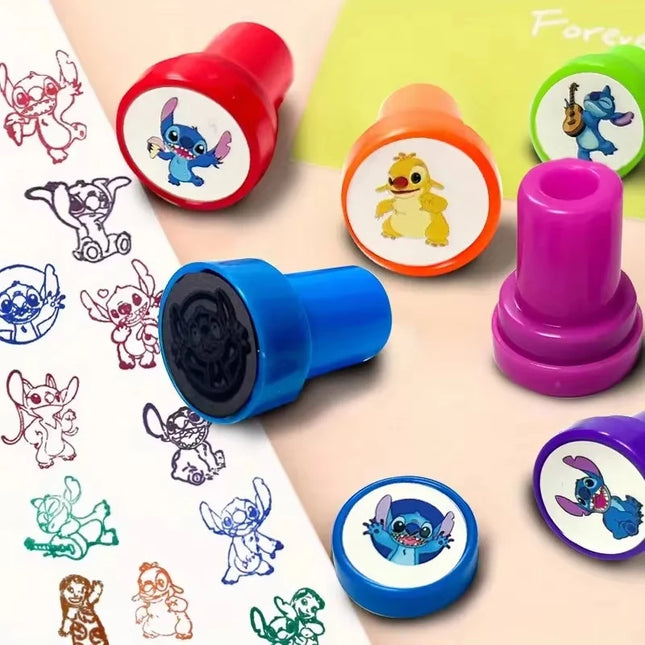 12PCS Cartoon Lilo & Stitch Seal Gift Stitch Cartoon Pattern Seal Kindergarten Rewards Stamps Christmas Gift