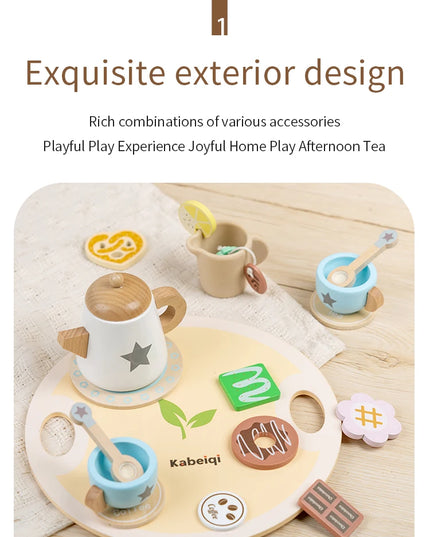 Children's simulation wooden toys, tea set sets, pretend games, baby educational toys, birthday and holiday gifts