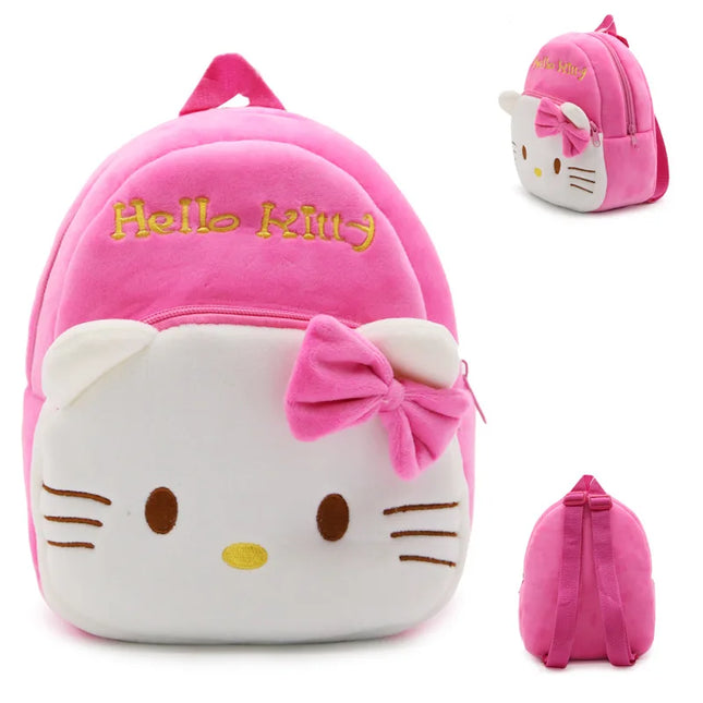 Sanrio Hello Kitty Plush Backpack Cute Cartoon Kawaii School Bag for Kids Girls Baby Kindergarten Shoulder Bag Cute Fashion Gift