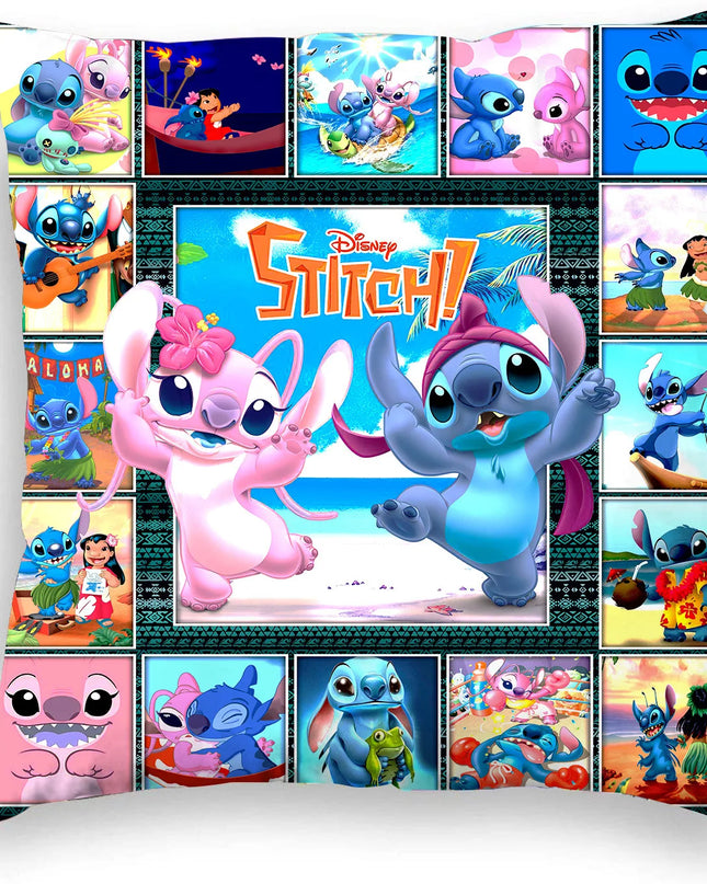 Anime Figure Disney Stitch Double Sided Print Pillowcase Kawaii Stitch Pillow Pillowcase Children Room Interior Decoration Gifts