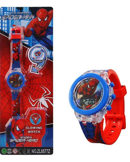 Flash Light Frozen Mickey Kids Watches For Girls Cartoon Spiderman Children Watch Boys School Student Digitel Clock Gifts