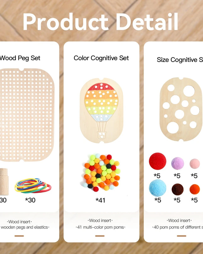 Montessori Sensory Tray Board Game,Early Educational Toys for Children Fine Motor skill Training Toys Sort Sensory Baby Toy Gift