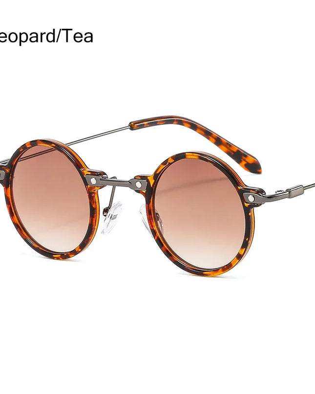 2022 Small Round Sunglasses Men Women Retro Punk Ocean Color Sun Glasses Gradient Clear Lens Eyewear Vintage Driving Glasses