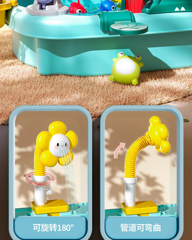 Children's kitchen toys electric fun water play water wash basin fishing dishwashing home role-playing baby early education toy