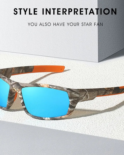 New Sunglasses for Men Sport Polarized Square Frame Camouflage Sun Glasses Driving Fishing Cycling Skiing Sun Eyewear UV400