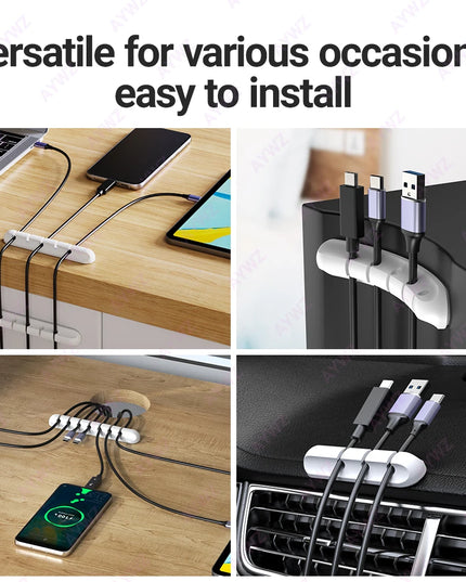 Adhesive Cable Holder Clips Cord Management Wire Organizer for Desktop USB Charging Cable Nightstand Power Cord Mouse Cable 1pc