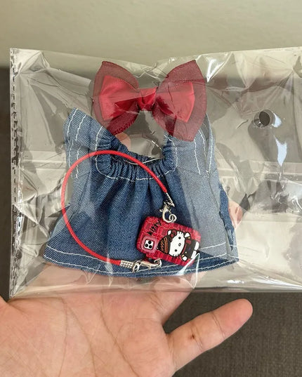 For 17cm Labubu Doll Luxry Brand design Diy Accessories Dress Sweater Overalls T-shirt Hat Set For Labubu Trendy Clothing Gift
