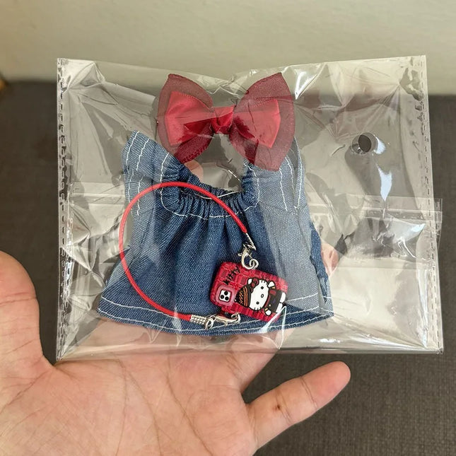 For 17cm Labubu Doll Luxry Brand design Diy Accessories Dress Sweater Overalls T-shirt Hat Set For Labubu Trendy Clothing Gift