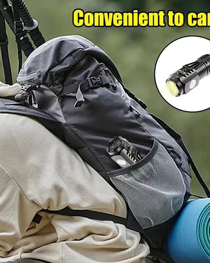 LED Strong Light Flashlight Rechargeable Multi functional for Long Range Portable Outdoor Home Mini Flashlight Cap Clip Light