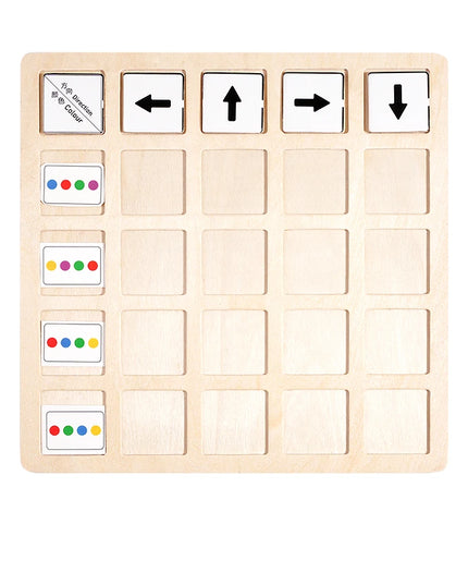Montessori Wooden Toys Children Logical Thinking Training Direction Color Cognition Educational Battle Battle Board Game Gifts