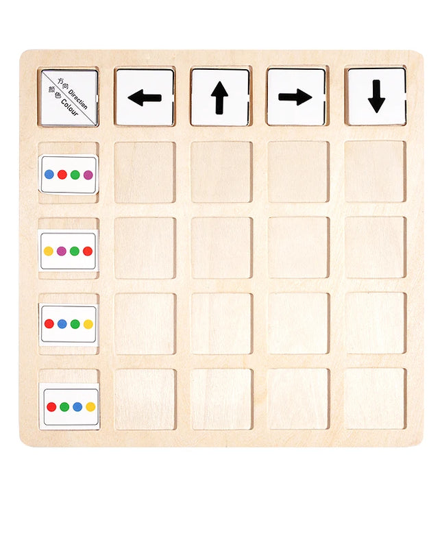 Montessori Wooden Toys Children Logical Thinking Training Direction Color Cognition Educational Battle Battle Board Game Gifts