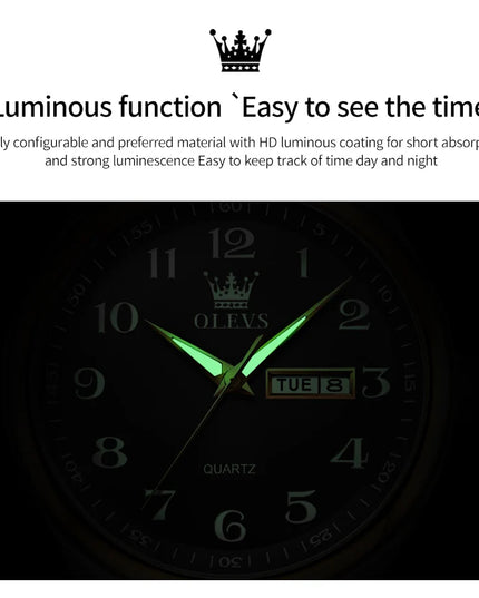 OLEVS 5567 Couple Watches Waterproof Luminous Wristwatch for Lover Date Men‘s and Women's Wristwatch Simple Fashion