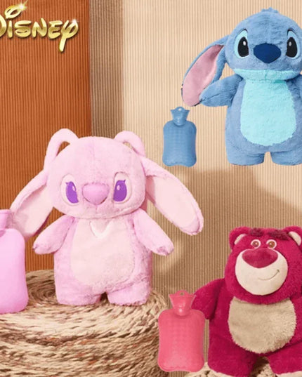 Stitch Angel Lotso peluche a mano bottiglia calda bottiglie di acqua calda inverno portatile borsa a mano calda