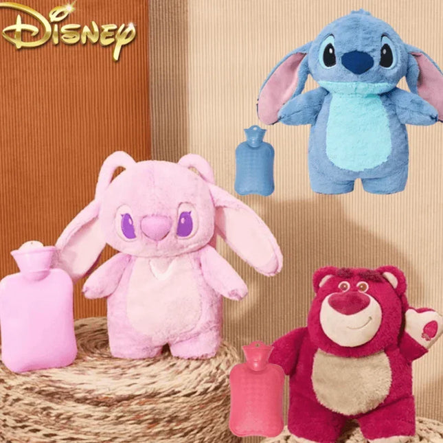 Stitch Angel Lotso peluche a mano bottiglia calda bottiglie di acqua calda inverno portatile borsa a mano calda