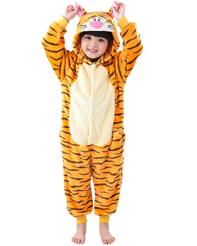 Kigurumi Children Unicorn Panda Animal Flannel Pajamas Set Kids Baby Cartoon Onesies Girls Boys Christmas Party Cosplay Costumes