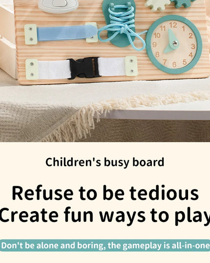 Montessori Busy Board for Toddlers Wooden Activity Sensory Board for Fine Motor Skills Travel Educational Learning  Toys for Kid